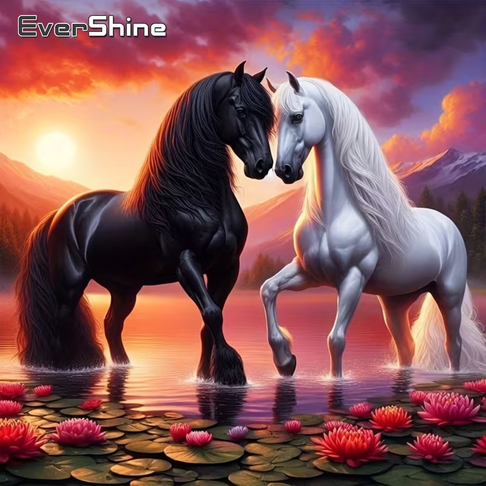 Embroidery Cross Stitch Patterns - Evershine Animal Diamond Mosaic Horse Cross
