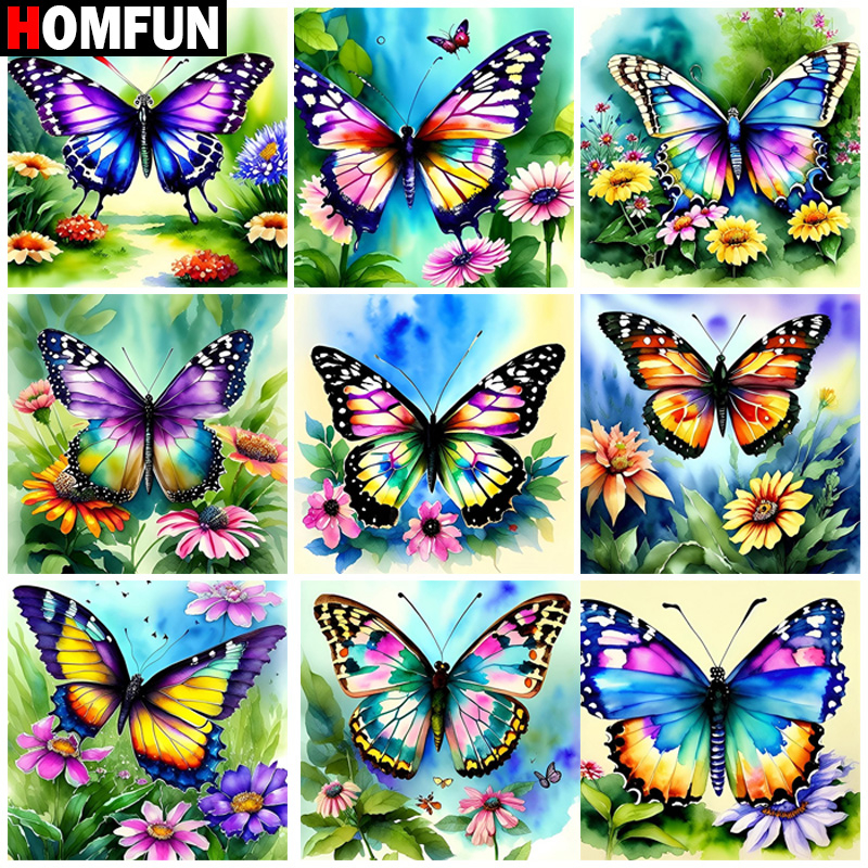 Embroidery Cross Stitch Patterns - HOMFUN Diamond Painting Full Square/Round Diamond