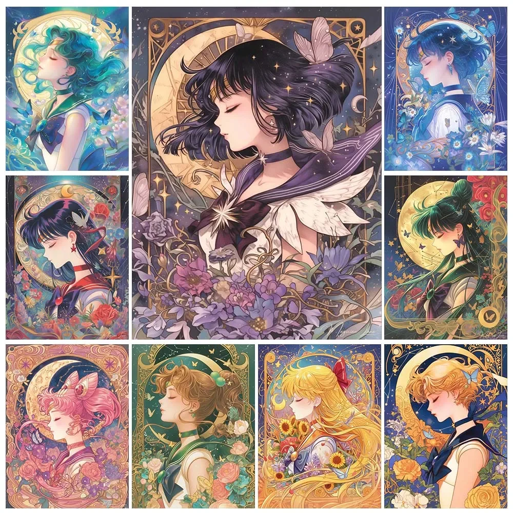 Embroidery Handicraft - Cartoon Anime Diamond Painting Beauty Moon