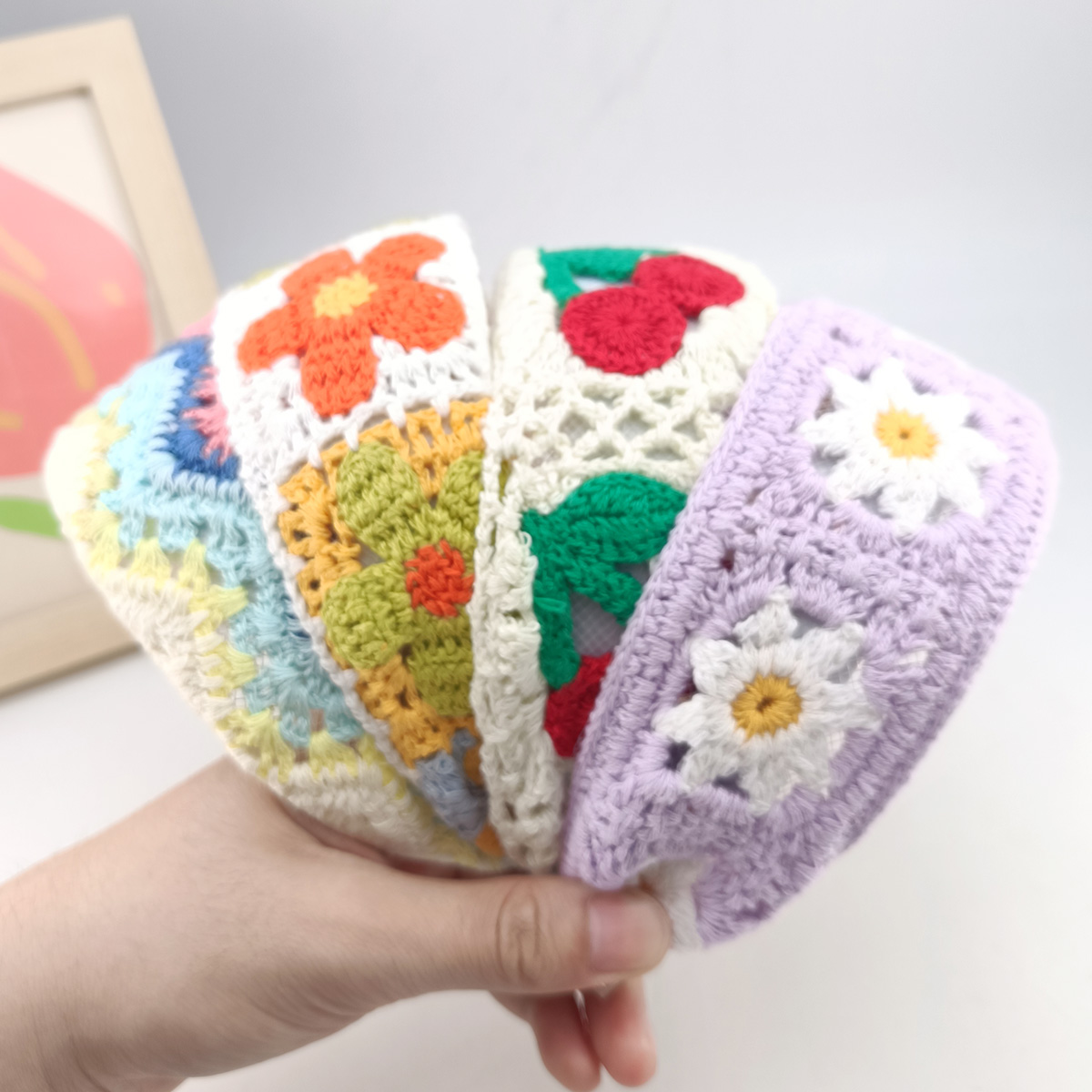 Embroidery Motif - Sweet Flower Embroidery Girl Hair Hoops