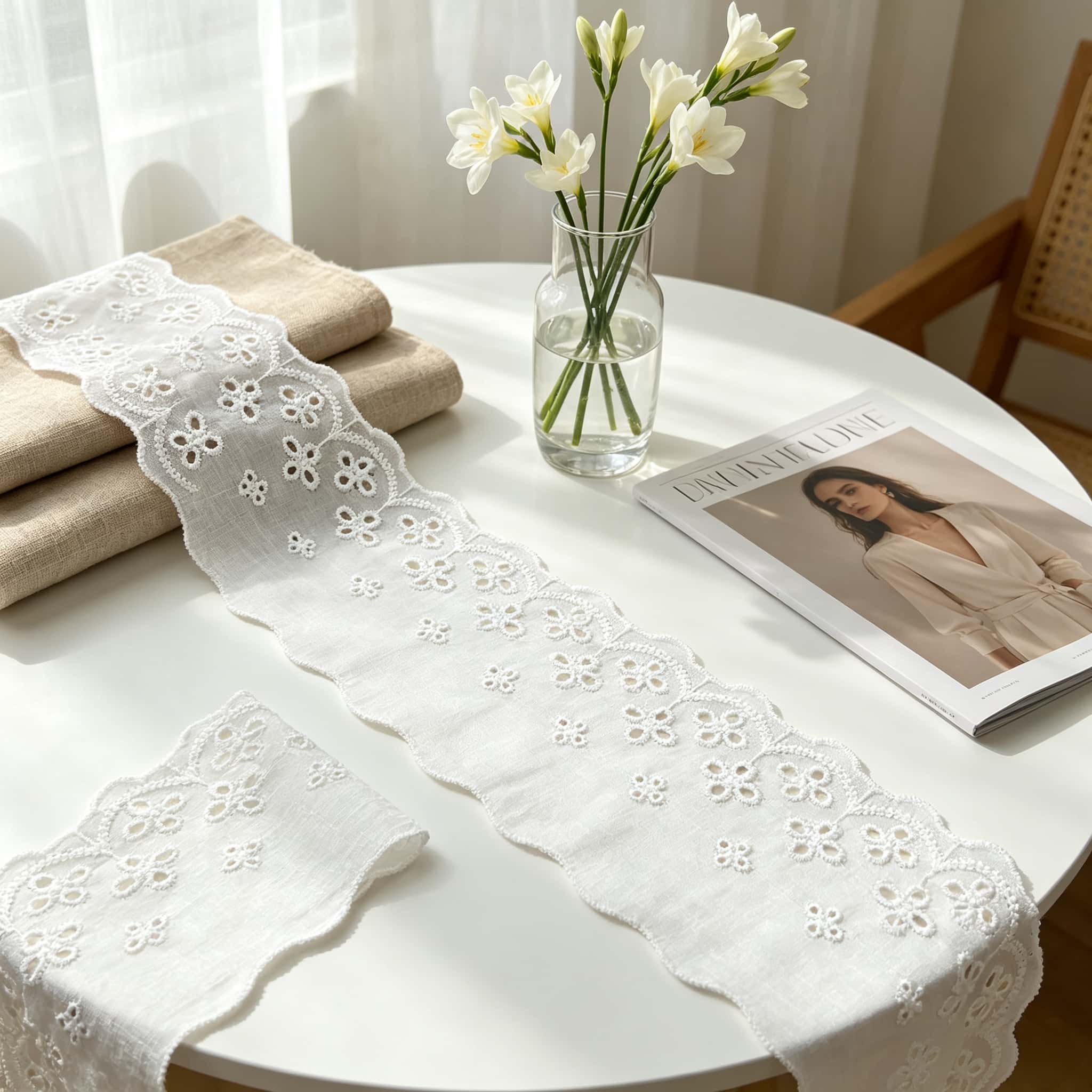 7.5cm Cotton Eyelet Lace Trim  - огляд і ціна Embroidery Eyelet