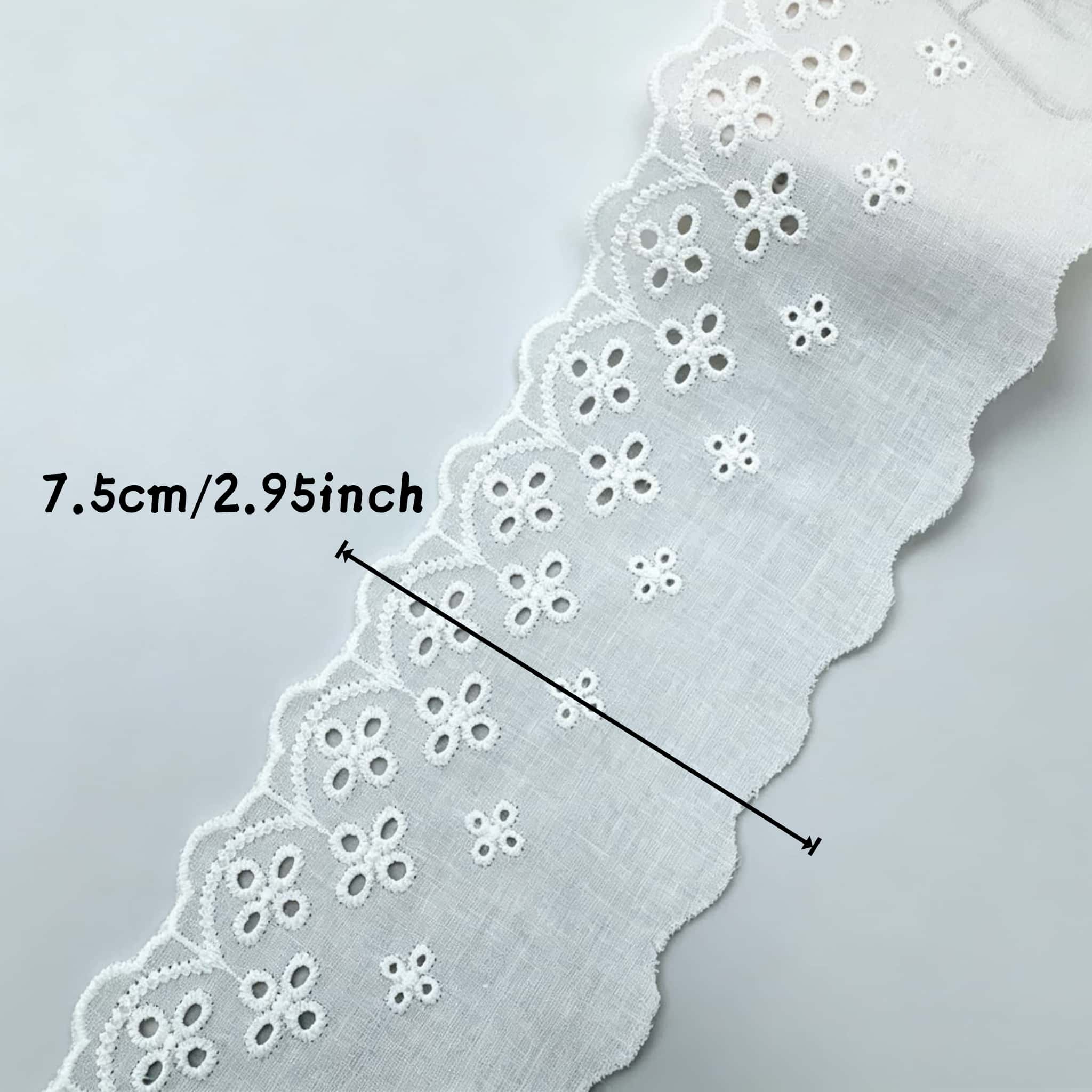 7.5cm Cotton Eyelet Lace Trim  - огляд і ціна Embroidery Eyelet