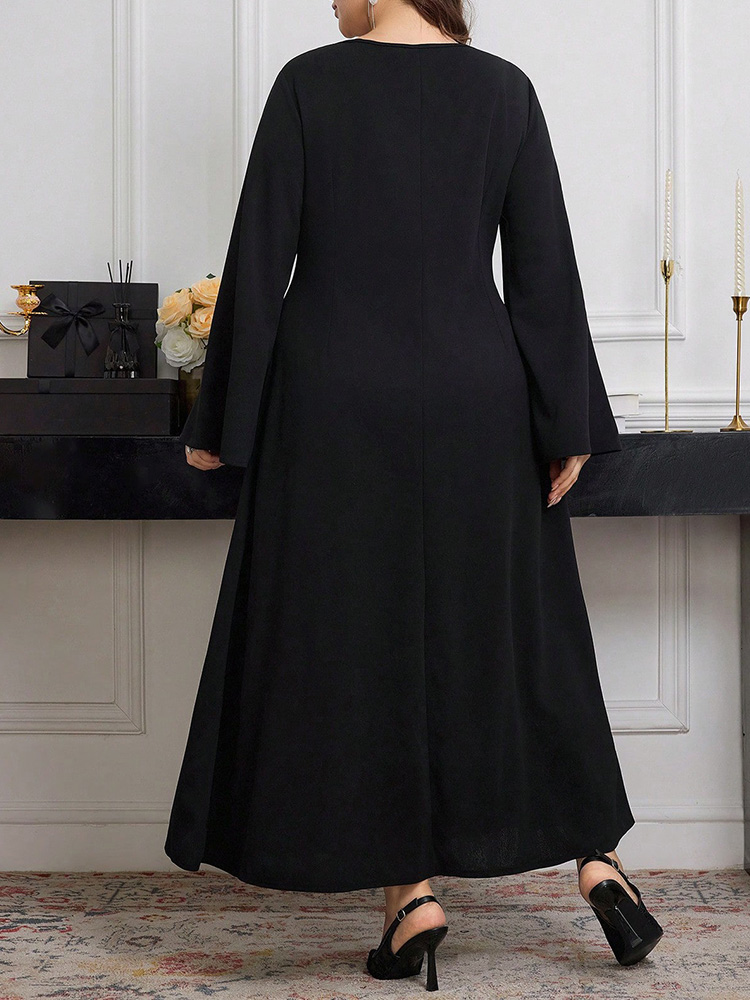 GIBSIE Plus Size Black Long Sl - огляд і ціна Embroidery Motif