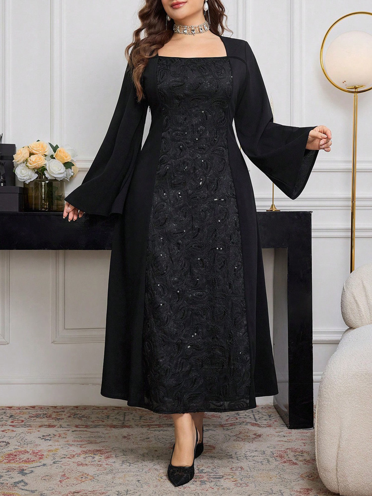 GIBSIE Plus Size Black Long Sl - огляд і ціна Embroidery Motif