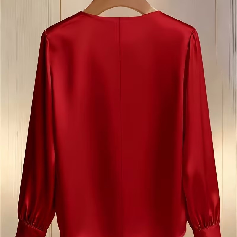 Elegant French Style Satin Pea - огляд і ціна Embroidery Blouse