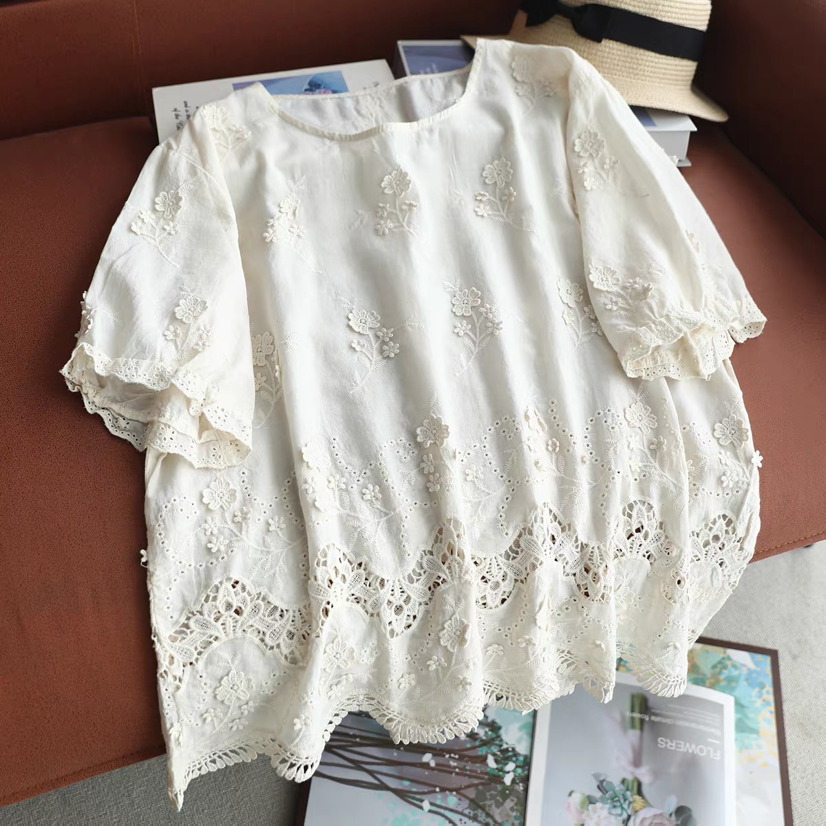 2026 Women Vintage White Cotto - огляд і ціна Embroidery Eyelet