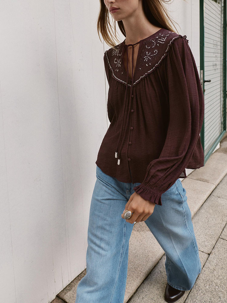 2025 Winter New Sweet Fashiona - огляд і ціна Embroidery Blouse