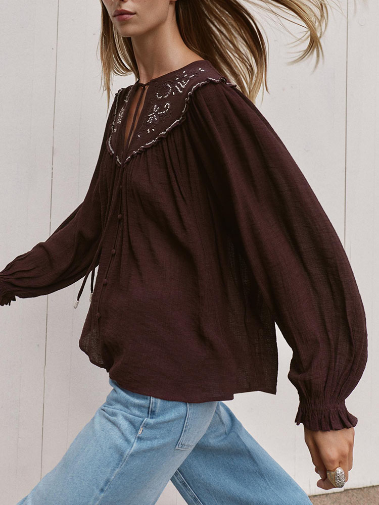 2025 Winter New Sweet Fashiona - огляд і ціна Embroidery Blouse