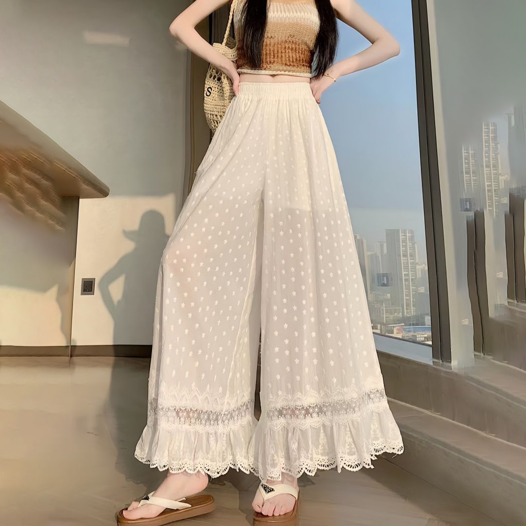 Women White Elastic High Waist - огляд і ціна Embroidery Eyelet