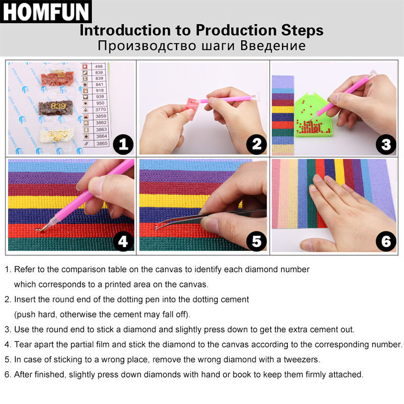 HOMFUN Diamond Painting Full S - огляд і ціна Embroidery Cross Stitch Patterns