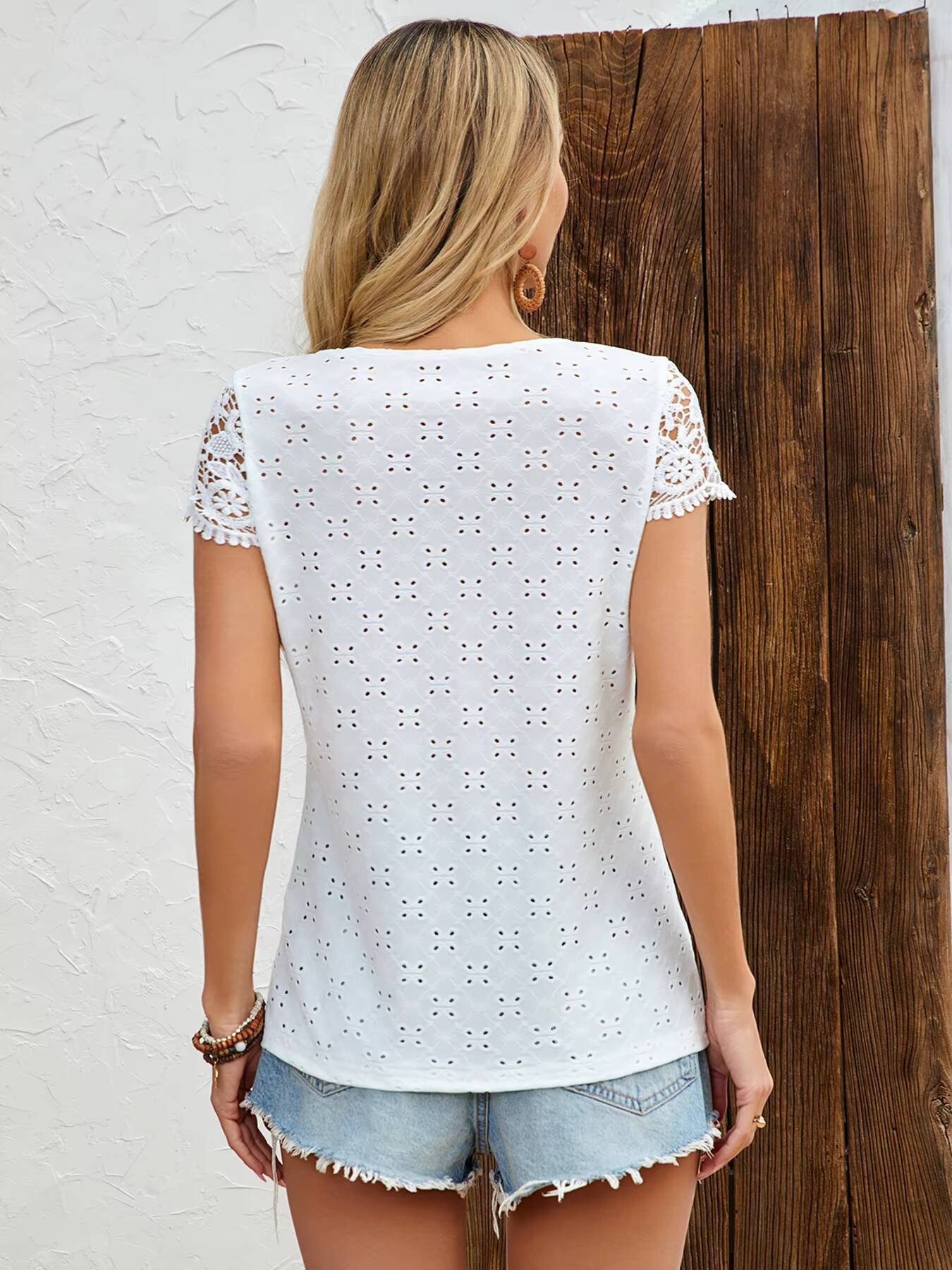 Women's T-Shirt Spring Summer  - огляд і ціна Embroidery Eyelet