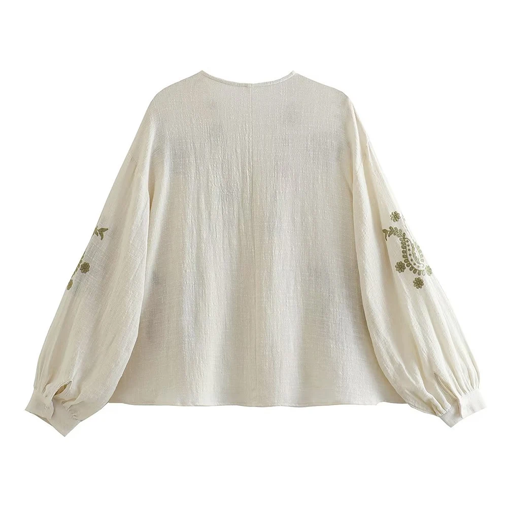 Womens New Loose Cotton Embroi - огляд і ціна Embroidery Blouse