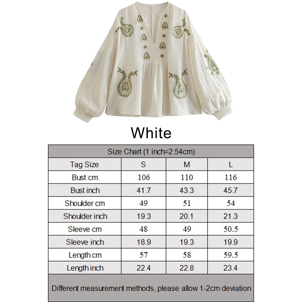 Womens New Loose Cotton Embroi - огляд і ціна Embroidery Blouse