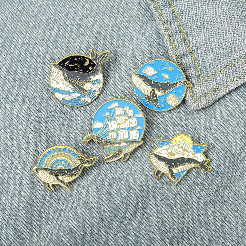 Ocean Animal Enamel Pins Whale - огляд і ціна Embroidery Whale