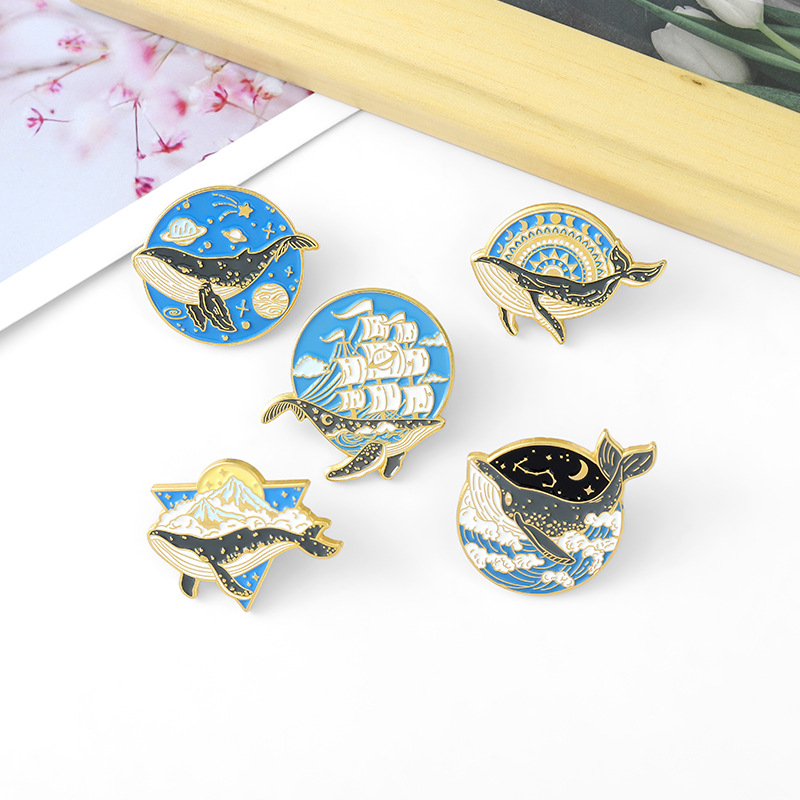 Ocean Animal Enamel Pins Whale - огляд і ціна Embroidery Whale