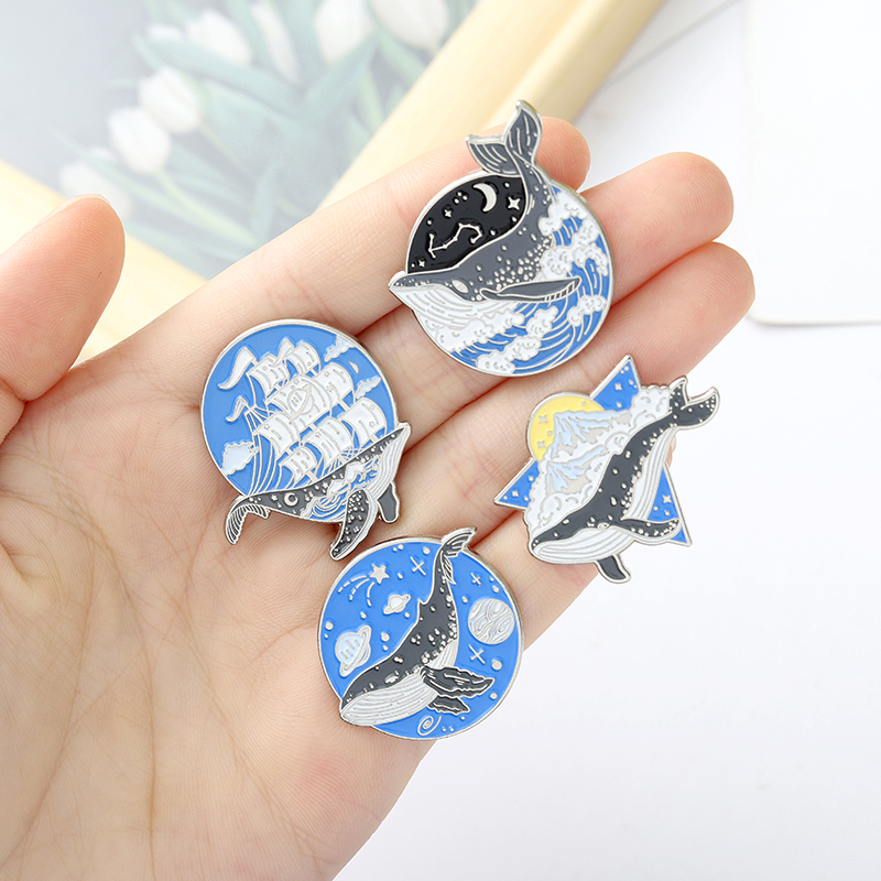Ocean Animal Enamel Pins Whale - огляд і ціна Embroidery Whale