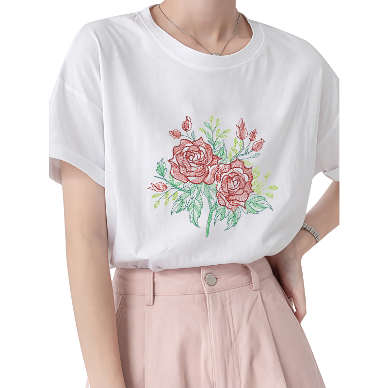 22cm Rose Heat Transfer Printi - огляд і ціна Embroidery Effect Canva