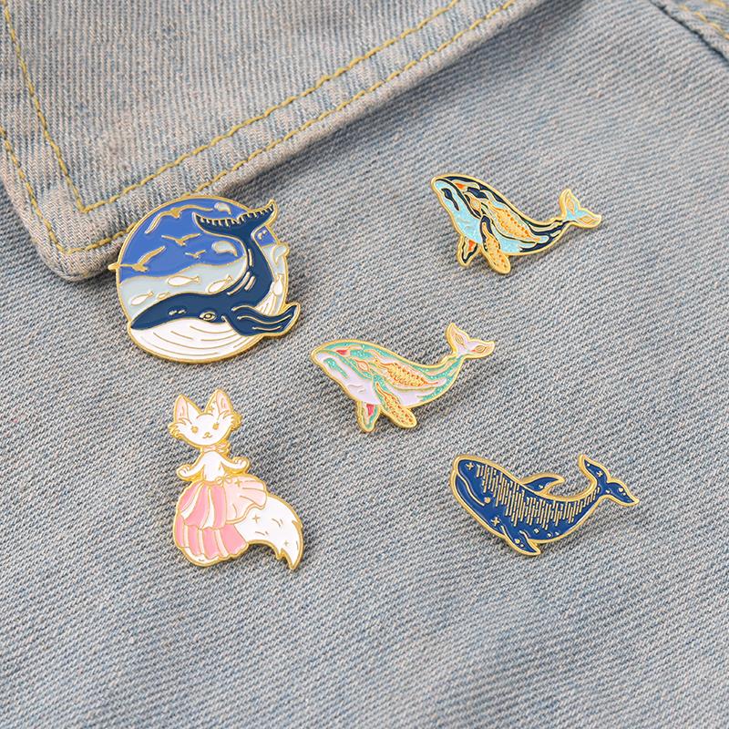 Whale Enamel Pin Dreamy Humpba - огляд і ціна Embroidery Whale