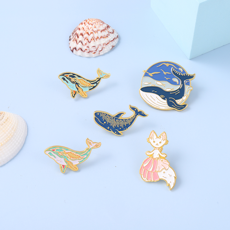 Whale Enamel Pin Dreamy Humpba - огляд і ціна Embroidery Whale