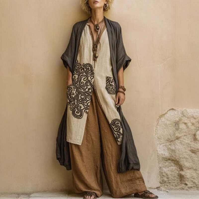 Boho Open Front Kimono Geometr - огляд і ціна Embroidery Class