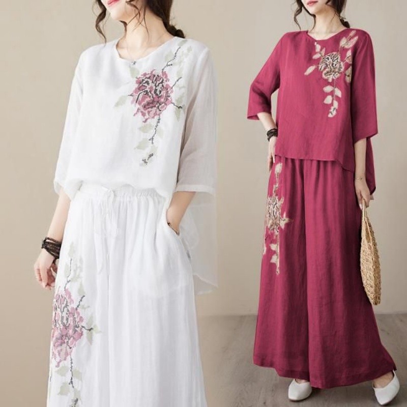Linen Cotton Two Piece Set Wom - огляд і ціна Embroidery Class