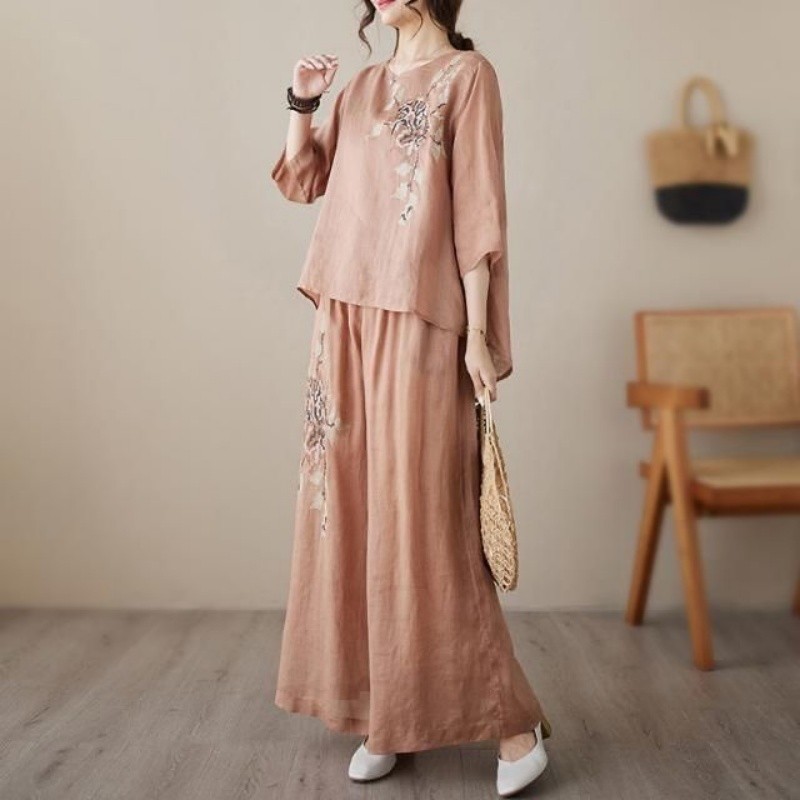 Linen Cotton Two Piece Set Wom - огляд і ціна Embroidery Class