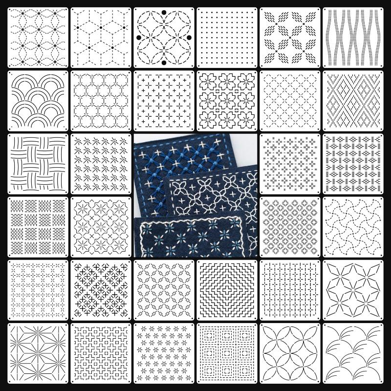 9/32Pcs Sashiko Embroidery Tem - огляд і ціна Embroidery Motif