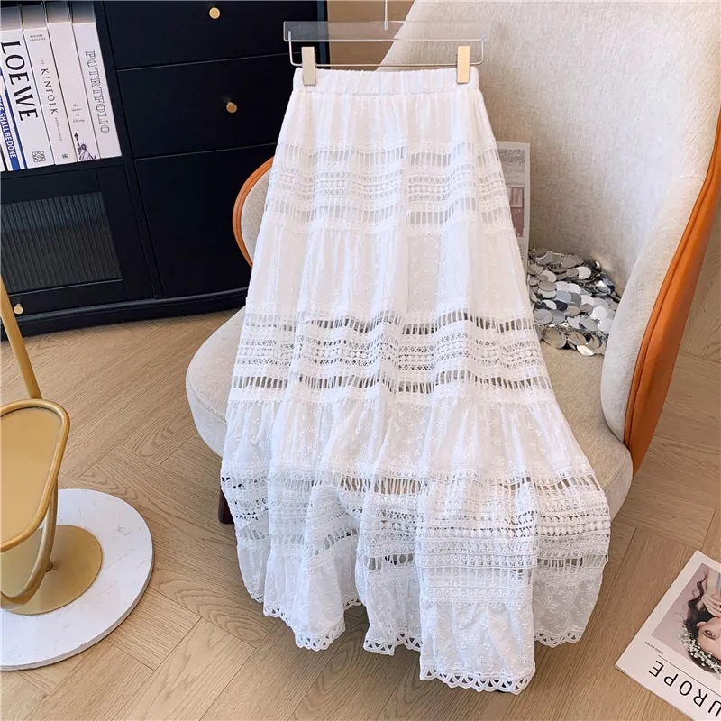 Eyelet embroidery Midi Skirt W - огляд і ціна Embroidery Eyelet