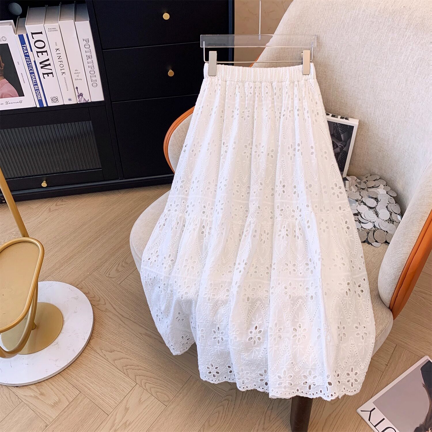 Eyelet embroidery Midi Skirt W - огляд і ціна Embroidery Eyelet