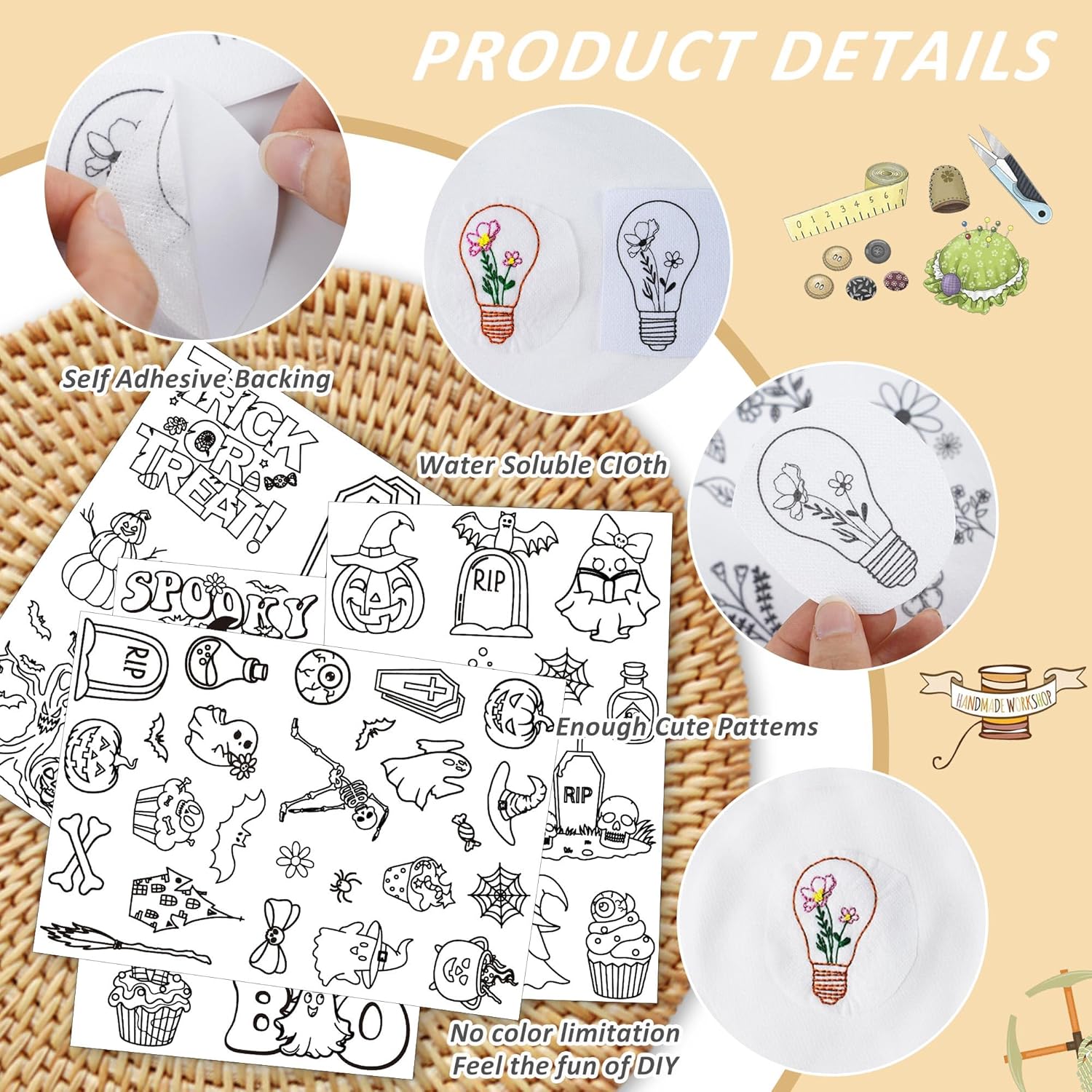 Water Soluble Stabilizer Embro - огляд і ціна Embroidery Roll Pattern