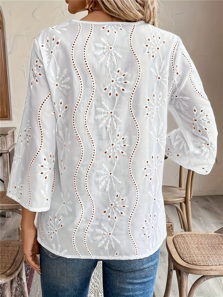 Women's White Shirt Summer Top - огляд і ціна Embroidery Blouse